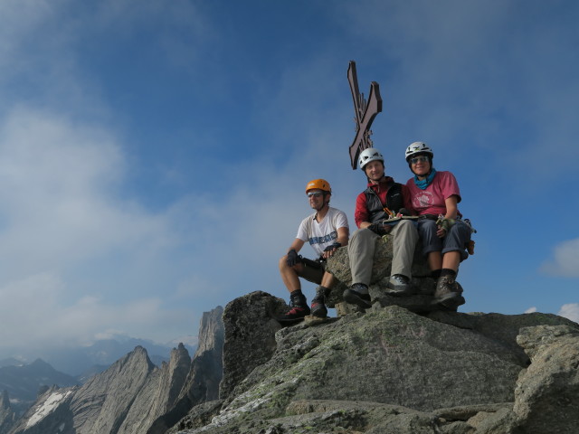 Ich, Christoph und Gudrun auf der Richterspitze, 3.052 m (28. Aug.)