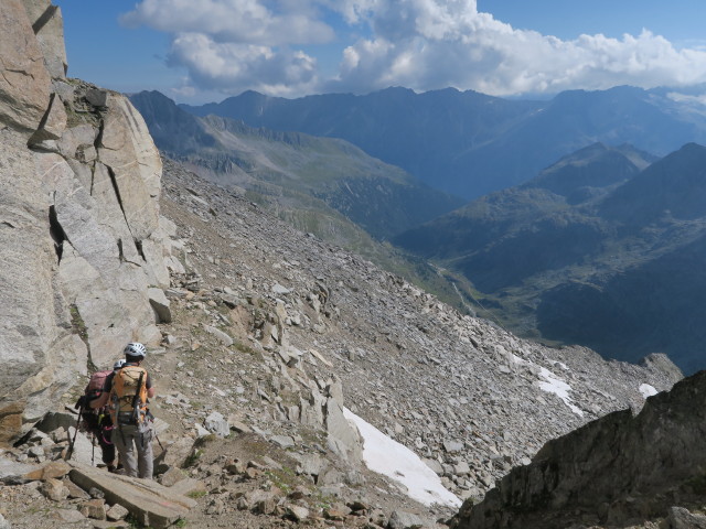 Gudrun und Christoph am Weg 512 zwischen Gamsscharte und Rainbachkeeskar (28. Aug.)