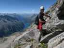 Christoph zwischen Zillerplattenscharte und Zillerplattenspitze (26. Aug.)