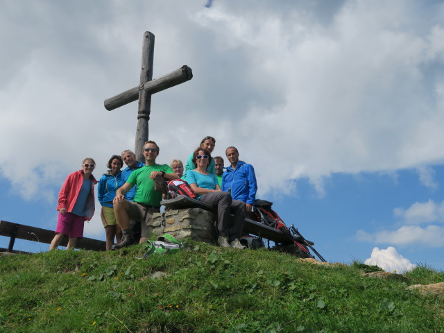 Johanna, ?, Richard, ich, Gabriele, ?, Ilka, Christian und Ralf am Steinbergkogel, 1.972 m (9. Sept.)