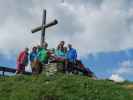 Johanna, ?, Richard, ich, Gabriele, ?, Ilka, Christian und Ralf am Steinbergkogel, 1.972 m (9. Sept.)