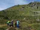 Olaf, Johanna, Gabriele und Ralf zwischen Kleiner Gebra und Hochwildalmhütte (10. Sept.)