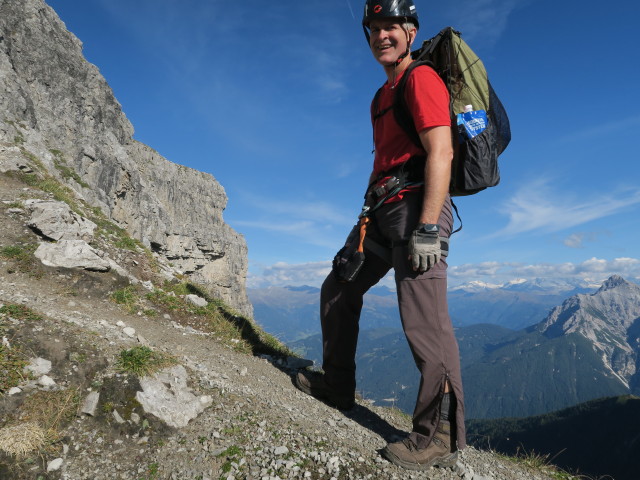 Eric zwischen Alpenklubscharte und Steingrubenkogel-Klettersteig (24. Sept.)