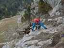 Heini-Holzer-Klettersteig: Martina beim Gsteier-Blick