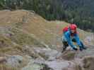 Heini-Holzer-Klettersteig: Martina beim Gsteier-Blick