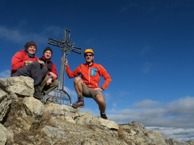 Gudrun, Christoph und ich auf der Lämpermahdspitze, 2.595 m (30. Okt.)