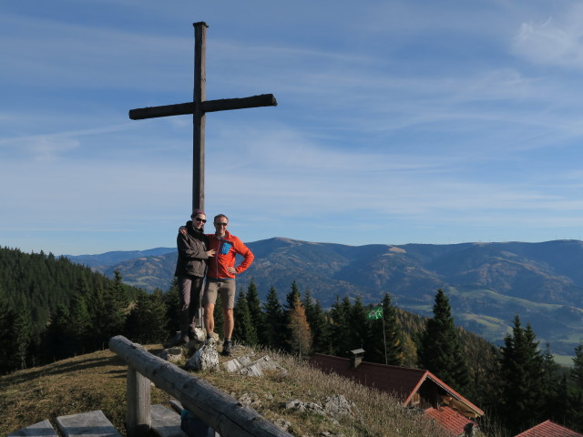 Sabine und ich auf der Großen Scheibe, 1473 m