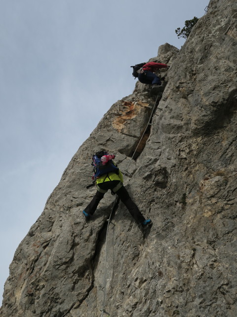 Königschusswand-Klettersteig: Susanne und Josef im unteren Teil