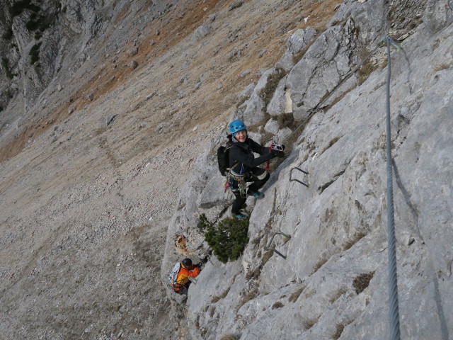Königschusswand-Klettersteig: Erich und Irene im unteren Teil
