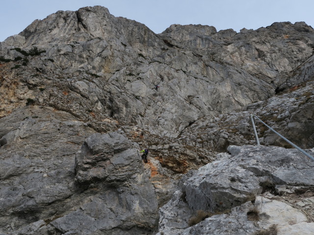 Königschusswand-Klettersteig: Susanne im unteren Teil