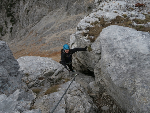 Königschusswand-Klettersteig: Irene nach der Höhle