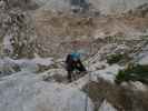 Königschusswand-Klettersteig: Irene im mittleren Teil