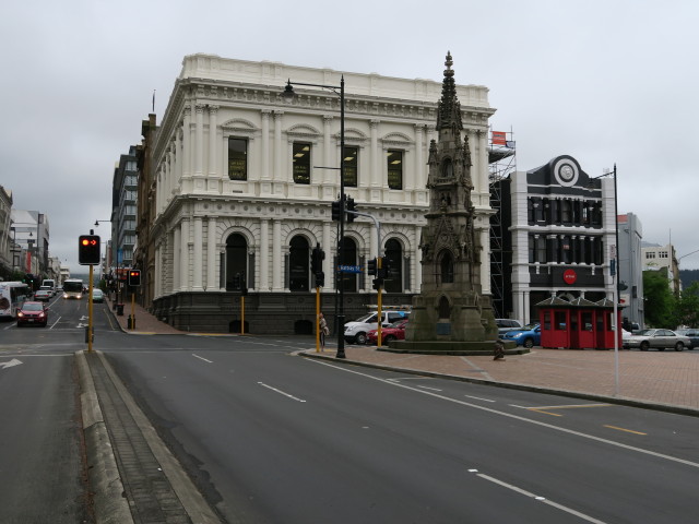 Kreuzung Princess Street und Rattray Street in Dunedin (15. Nov.)