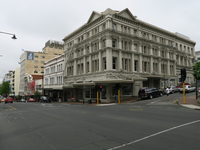Kreuzung Princess Street und Dowling Street in Dunedin (15. Nov.)