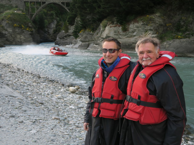 Ich und Papa beim Shotover River bei Arthurs Point (20. Nov.)