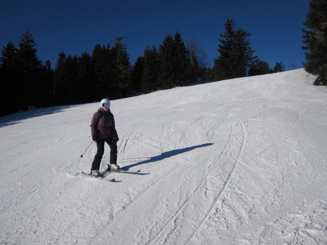 Sabine auf der Schneidabfahrt