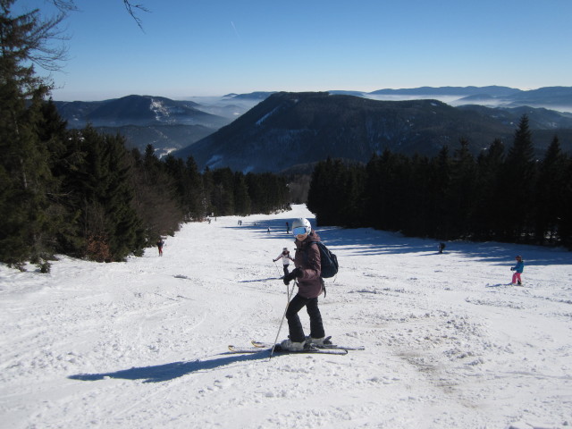 Sabine auf der Schneidabfahrt