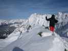 Markus zwischen Bergstation der Panoramabahn und Kreuzjoch