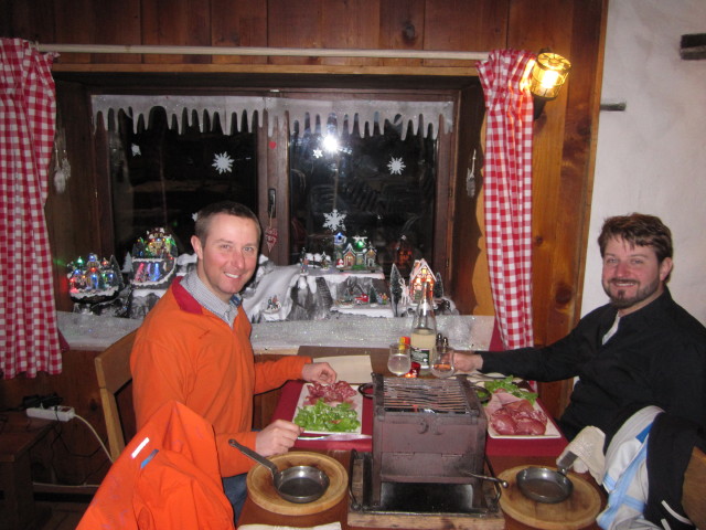 Ich und Markus im Restaurant La Ferme de Cesar (5. März)