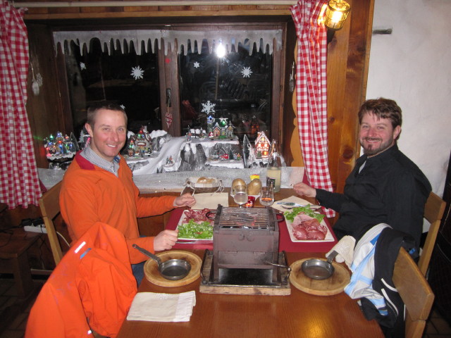 Ich und Markus im Restaurant La Ferme de Cesar (5. März)