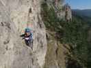 Pittentaler Klettersteig: Sabine in der ersten Querung