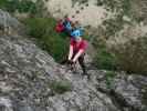 Gumpoldskirchner Klettersteig: Sabine in der linken Variante