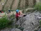 Gumpoldskirchner Klettersteig: Sabine in der linken Variante