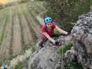 Gumpoldskirchner Klettersteig: Sabine in der linken Variante