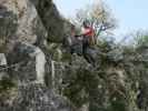 Gumpoldskirchner Klettersteig: Sabine in der linken Variante