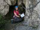 Gumpoldskirchner Klettersteig: Sabine beim Steigbuch