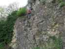 Gumpoldskirchner Klettersteig: Sabine in der linken Variante