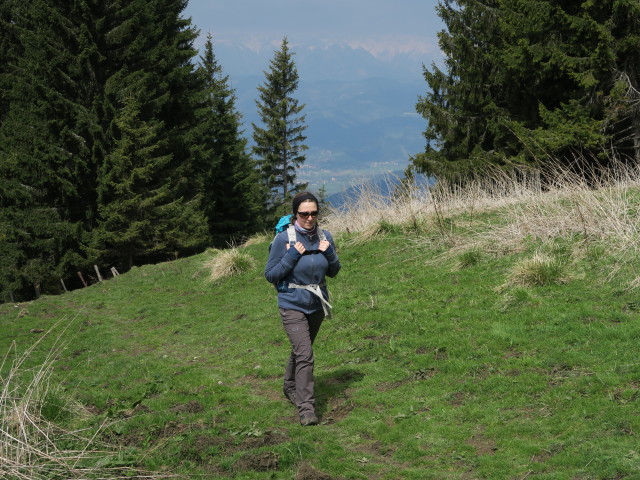 Sabine am Weg 740 zwischen Hofbauerhütte und Ebenschlag