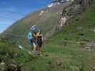 Klettersteig 'MoBo 107': Hans, Leonie und Christina beim Flying Fox