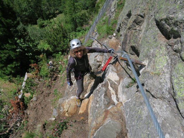 Kölnbrein-Klettersteig: Irmgard im rechten Einstieg