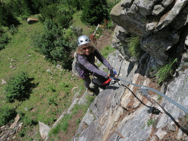 Kölnbrein-Klettersteig: Irmgard im rechten Einstieg