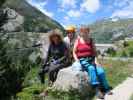 Kölnbrein-Klettersteig: Irmgard, ich und Edith beim Ausstieg