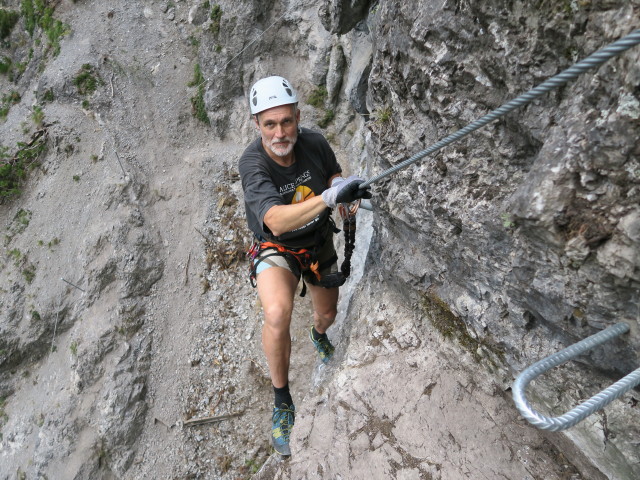 Endorphine-Klettersteig: Josef im unteren Teil