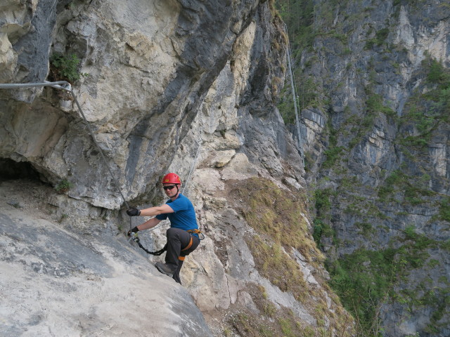 Endorphine-Klettersteig: Werner vor der Leiter