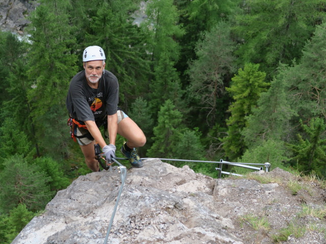 Endorphine-Klettersteig: Josef nach der Leiter