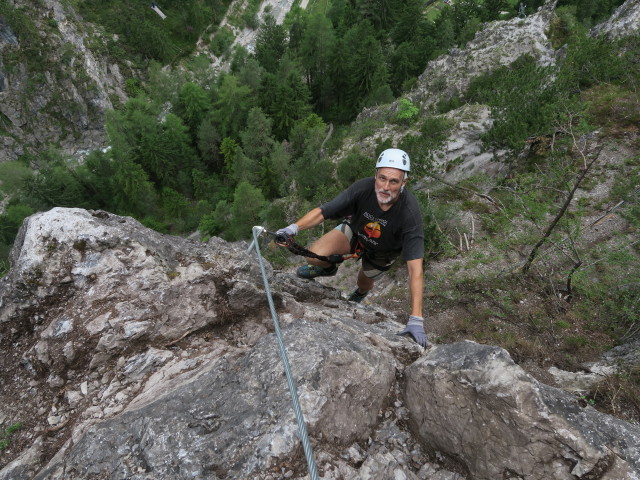 Endorphine-Klettersteig: Josef im oberen Teil