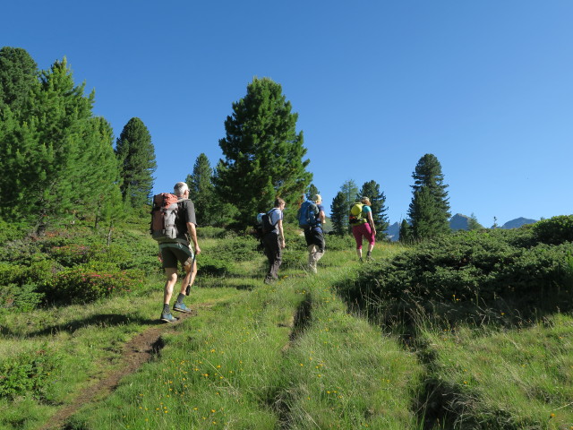 Josef, Sonja, Werner und Angelika am Weg 85 zwischen Staller Almbach und Hirschbichl