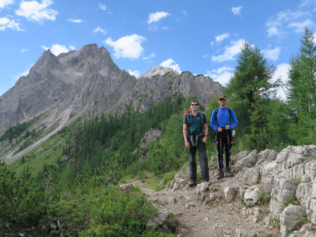 Ronald und Armin auf Weg 100 zwischen Rotwandwiese und Rotwandköpfe (15. Juli)