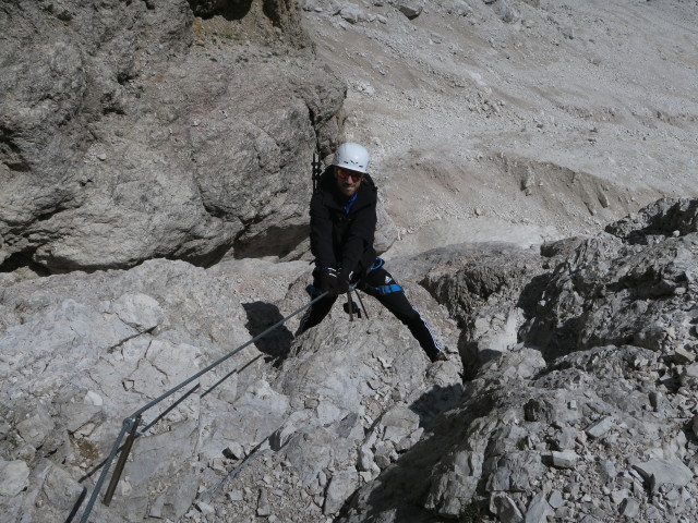 Via Ferrata Zandonella Sud: Armin im Einstieg (15. Juli)