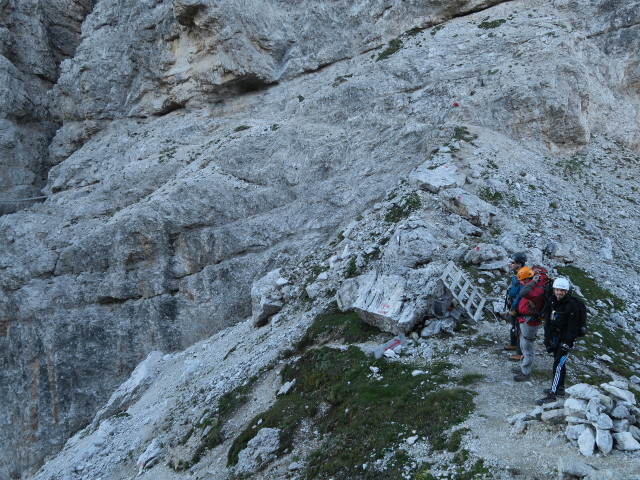 Ronald, Aaron und Armin in der Forcella Maria, 2.351 m (16. Juli)