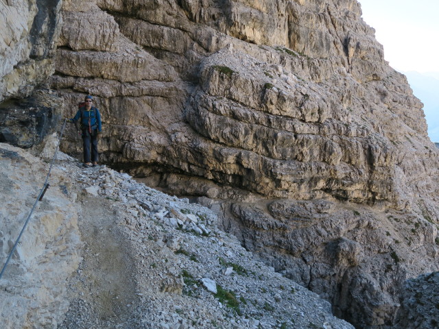 Via Ferrata Severino Casara: Ronald auf der Hängebrücke (16. Juli)