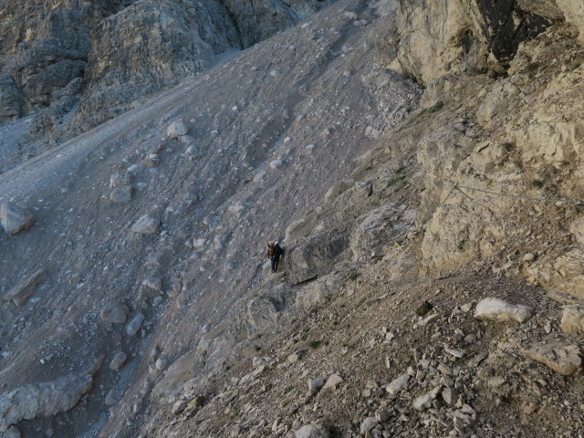 Via Ferrata Severino Casara: Aaron und Armin im Ausstieg (16. Juli)