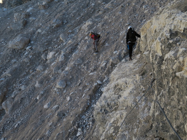 Via Ferrata Severino Casara: Aaron und Armin im Ausstieg (16. Juli)