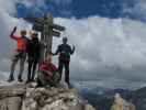 Ich, Armin, Aaron und Ronald am Nordostgipfel der Sextener Rotwand, 2.936 m (15. Juli)