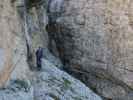 Via Ferrata Severino Casara: Ronald zwischen Kriechband und Hängebrücke (16. Juli)