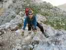 Via Ferrata Severino Casara: Ronald zwischen Kriechband und Hängebrücke (16. Juli)